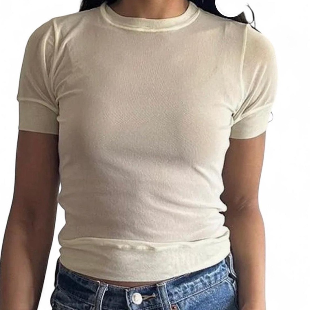 Skims Classic Short Sleeve Crewneck Tee - Cream
